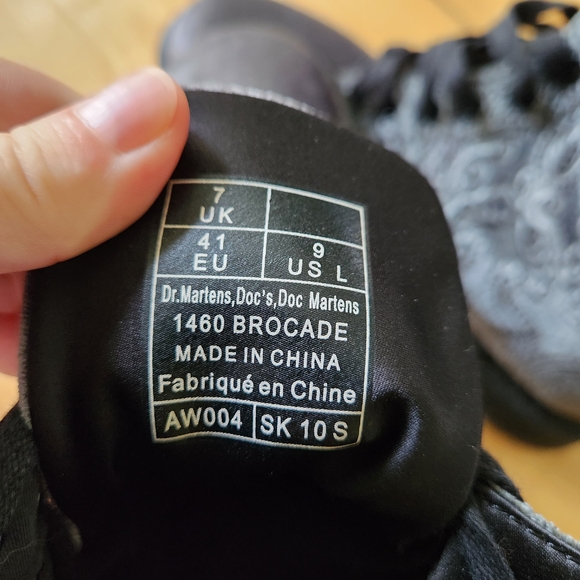 Dr Martens Brocade Grey Velvet Paisley Womens Boots Size 9 Combat Doc Martens - Picture 9 of 11